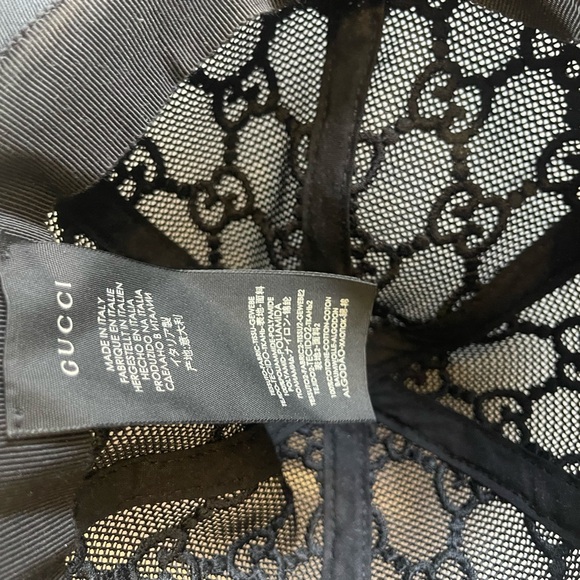 Gucci Monogram GG Lace Baseball Cap (Black) Size S - Picture 2 of 6